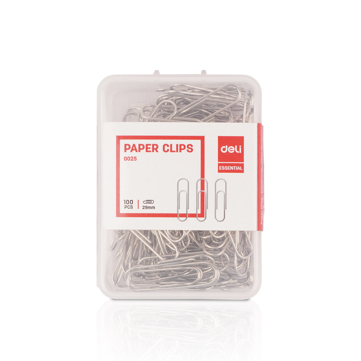 Deli 0025 Metallic Silver Paper Clips