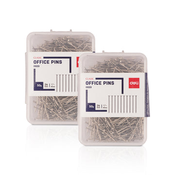 Deli 0023 Metallic Silver Office Pins