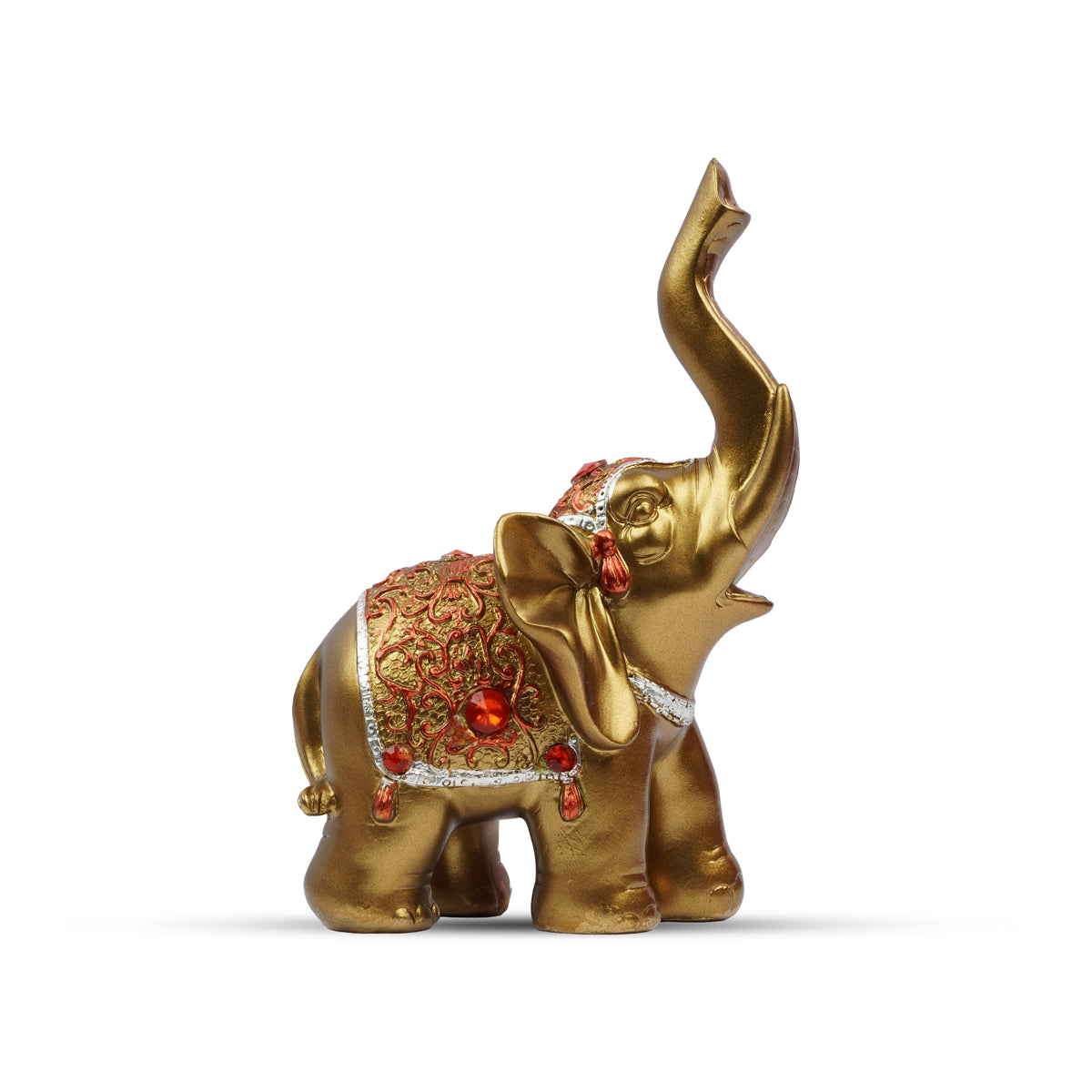 The Writershub Royal Golden Elephant Family Showpiece Set – 7 Piece Decor Collection