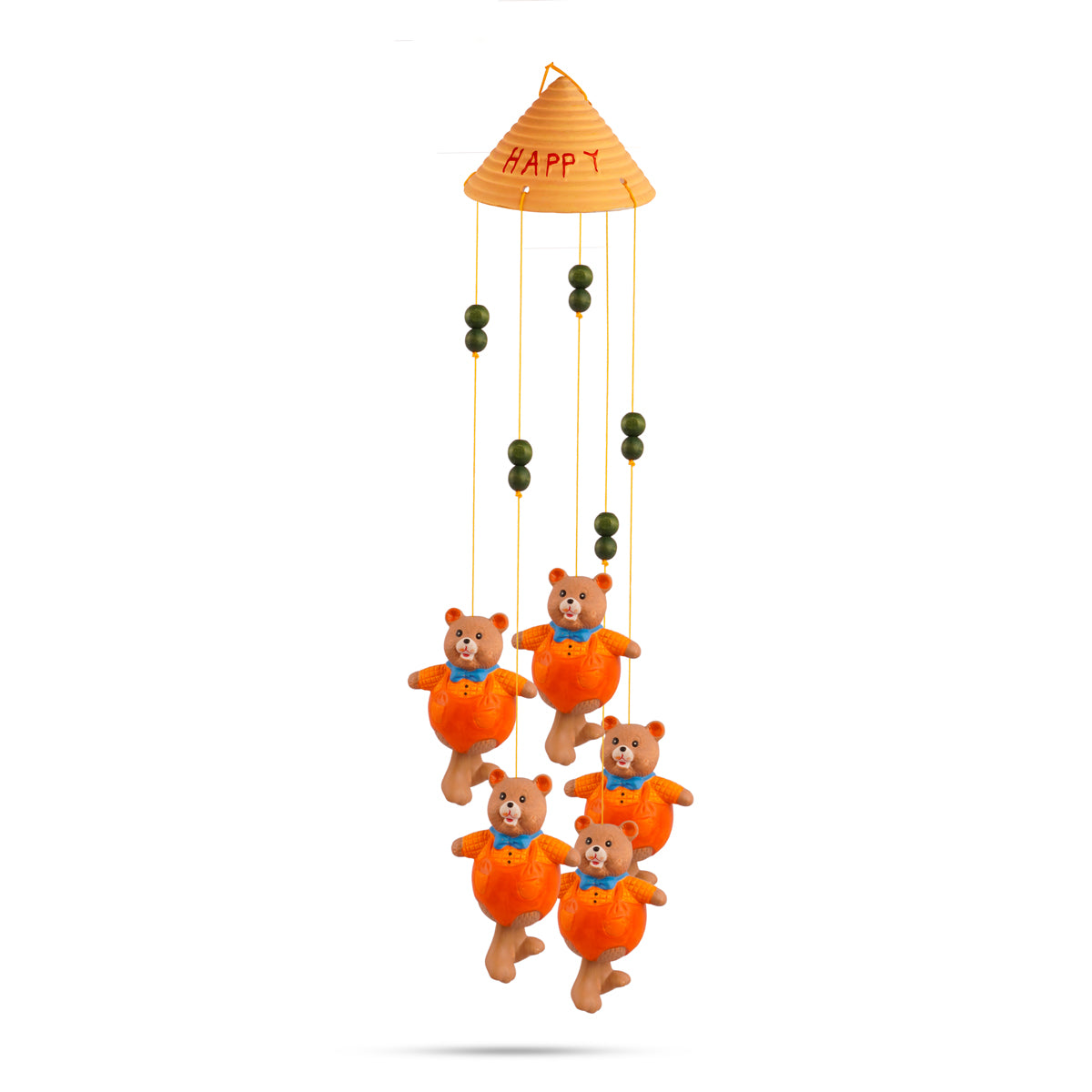 The Writershub Cute Teddy Ceramic Wind Chime – 81 cm Hanging Décor