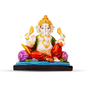 Colourful Lord Ganesha Statue – Multicolour Polyresin Vastu Idol for Home & Office