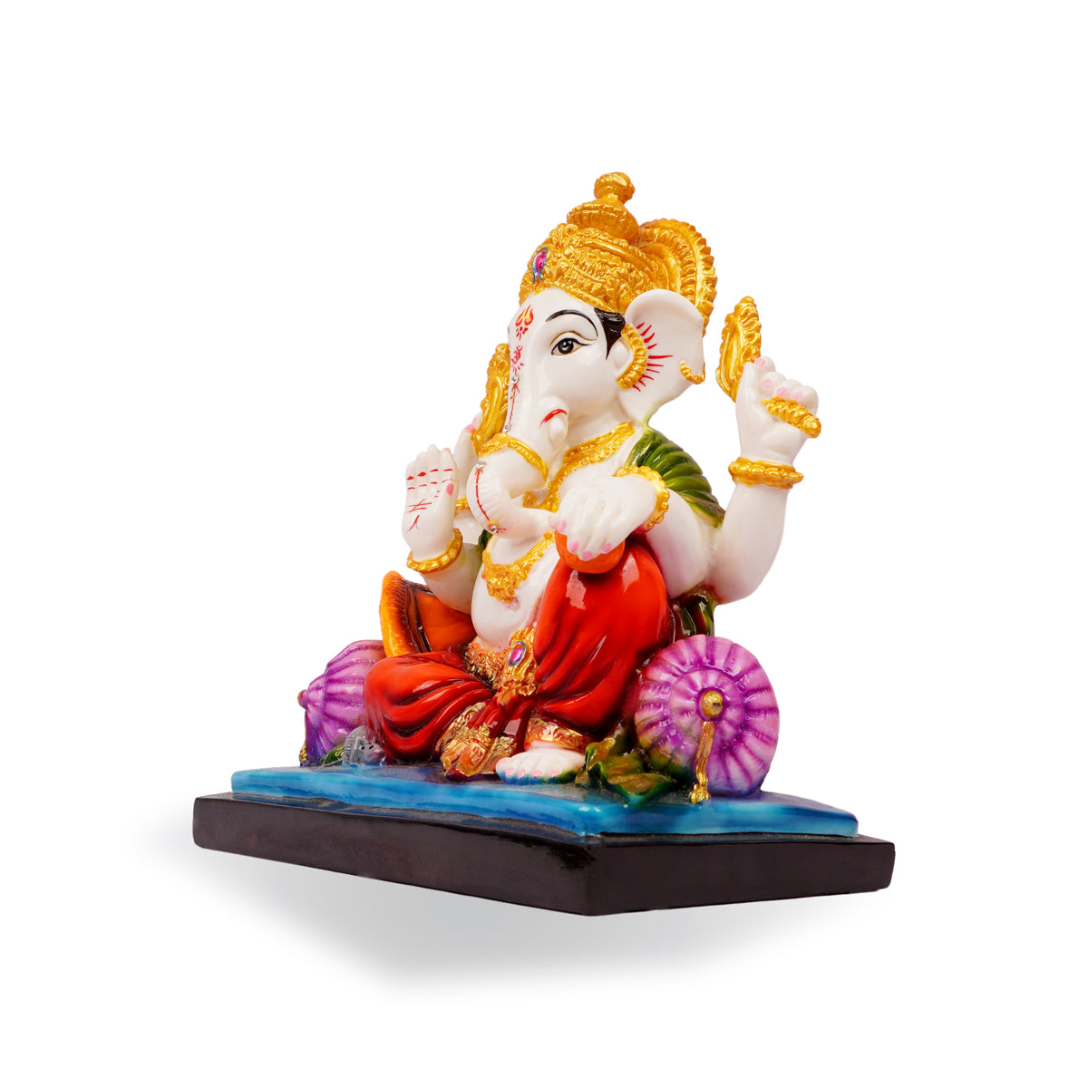 Colourful Lord Ganesha Statue – Multicolour Polyresin Vastu Idol for Home & Office