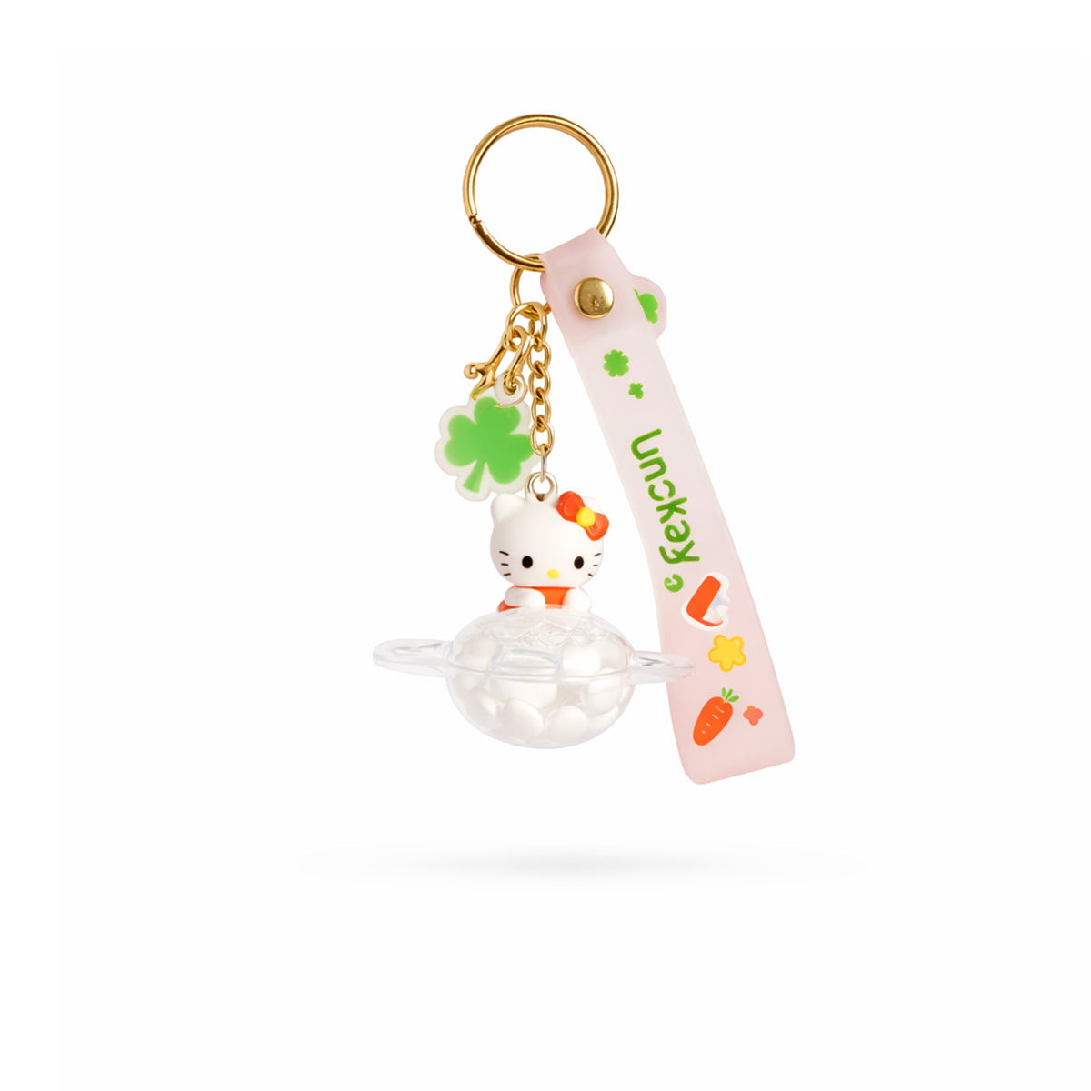 The Writershub Cute Kitty Keychain with Wrist Strap (White)
