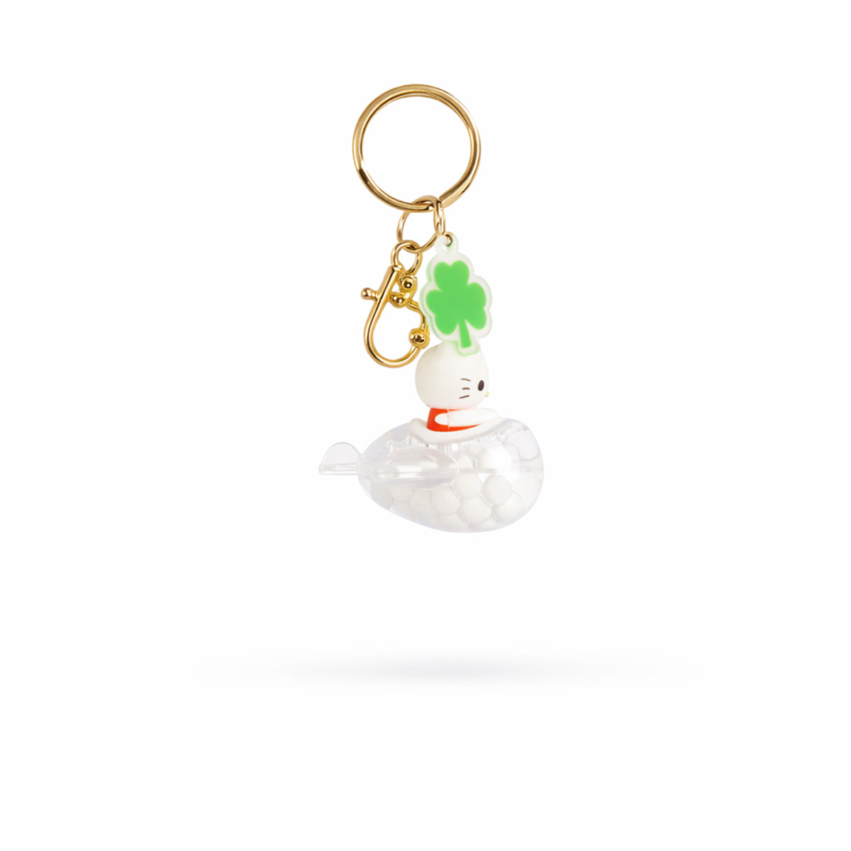 The Writershub Cute Kitty Keychain with Wrist Strap (White)