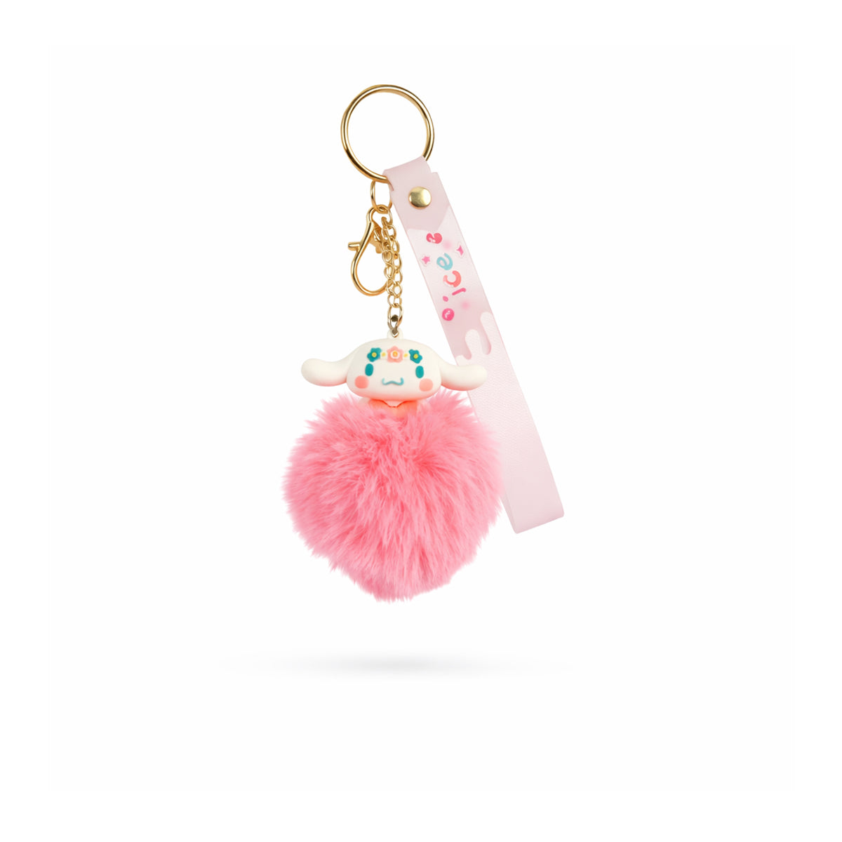 The Writershub Pink Cinnamoroll Plush Pom-Pom Keychain (23cm)