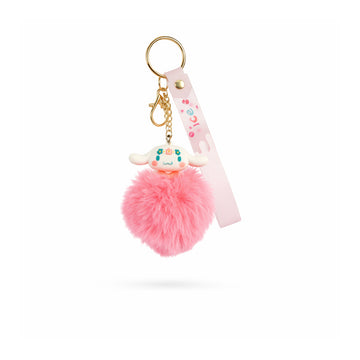 The Writershub Pink Cinnamoroll Plush Pom-Pom Keychain (23cm)