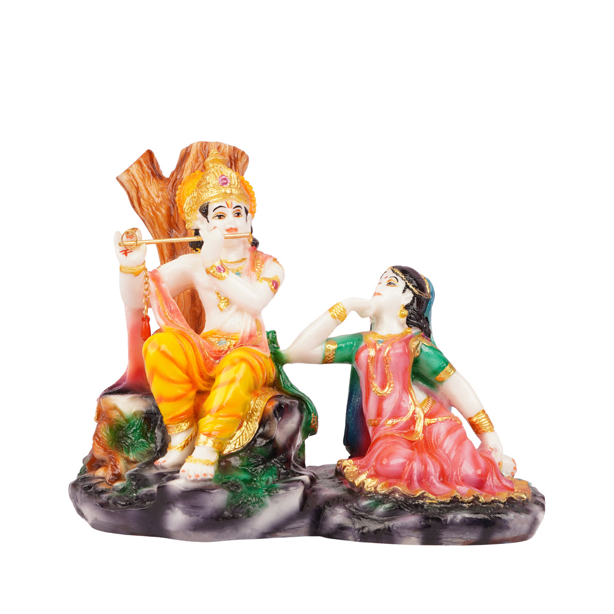 The Writershub Multicolour Radha Krishna Resin Idol Showpiece - 14cm