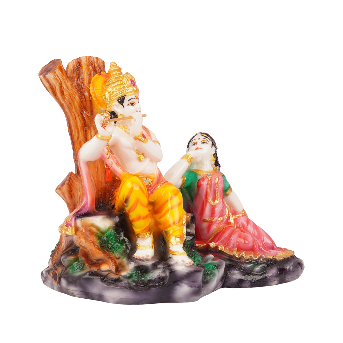 The Writershub Multicolour Radha Krishna Resin Idol Showpiece - 14cm