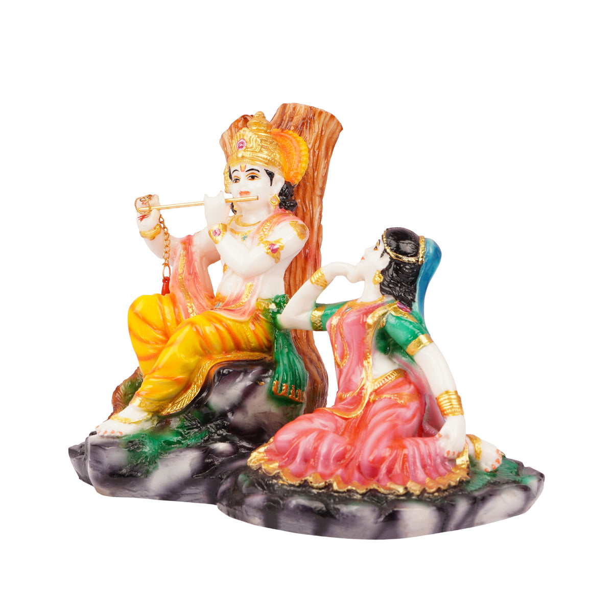 The Writershub Multicolour Radha Krishna Resin Idol Showpiece - 14cm