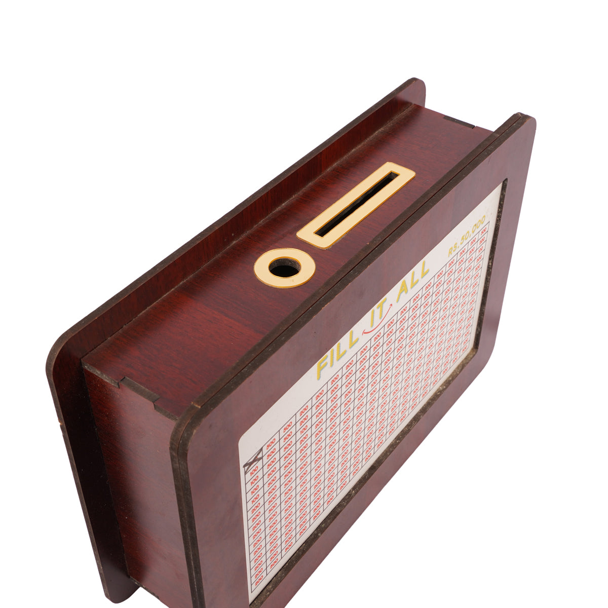 Big Wooden Money Bank – Save Up to Rs. 50,000 | Oak Finish Savings Box