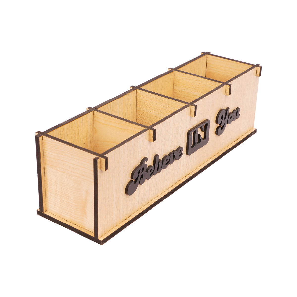 Believe In You Wooden Desk Organizer - The Writershub MDF Motivational Décor