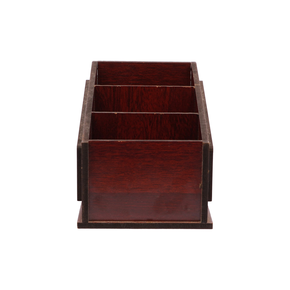The Writershub Buddha Face Laser Engraved Wooden Desk Organizer