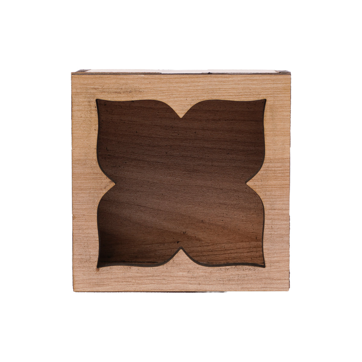 The Writershub Handcrafted Wooden Jewellery Box with Carved Floral Lid (Square)