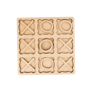 The Writershub Wooden XO Board Game – Classic Tic-Tac-Toe Set