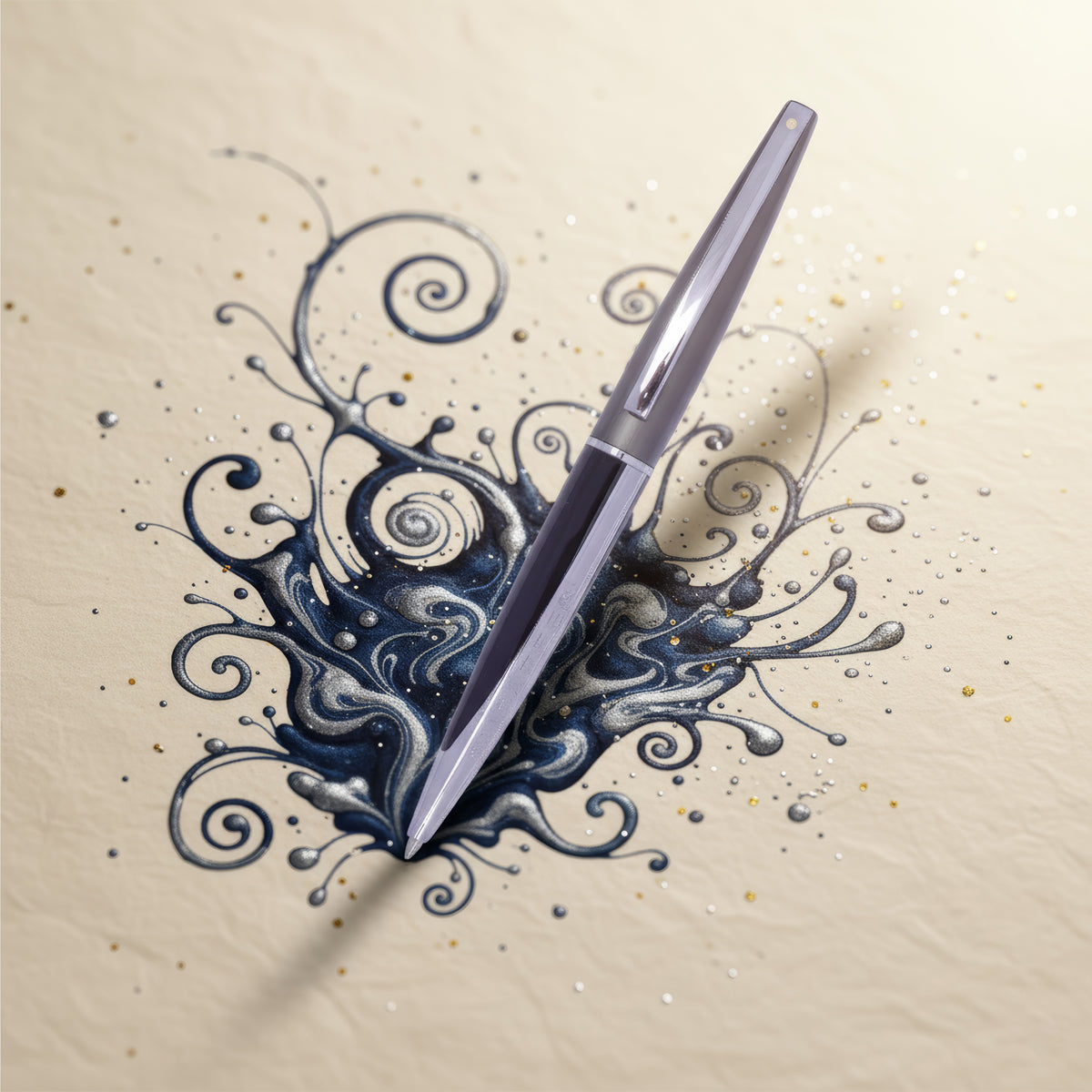 Sheaffer Taranis Glossy Black Grey Ballpoint Pen with Twist Mechanism