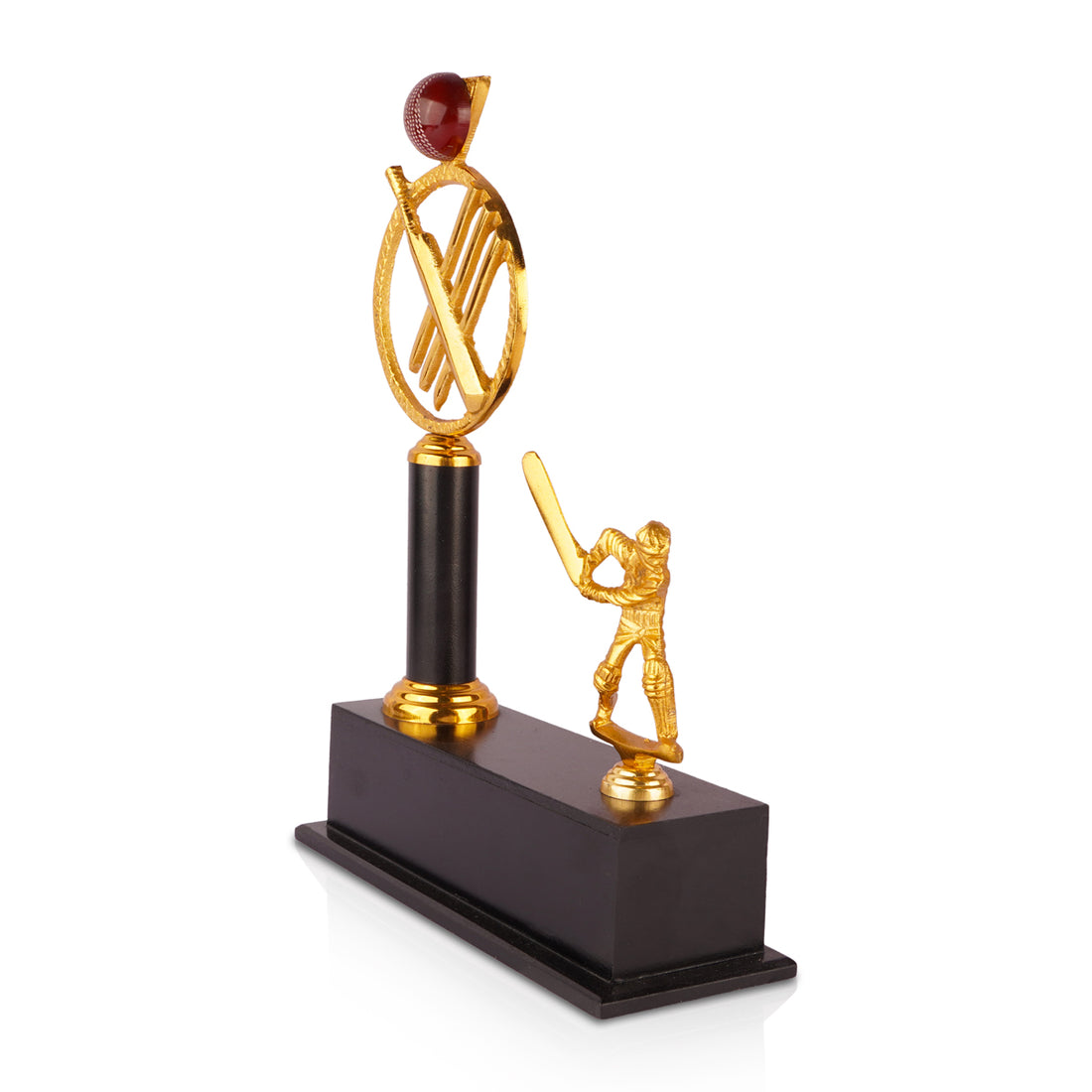 The Writershub Cricket Champion Trophy – Premium Gold & Black Award (35 cm)