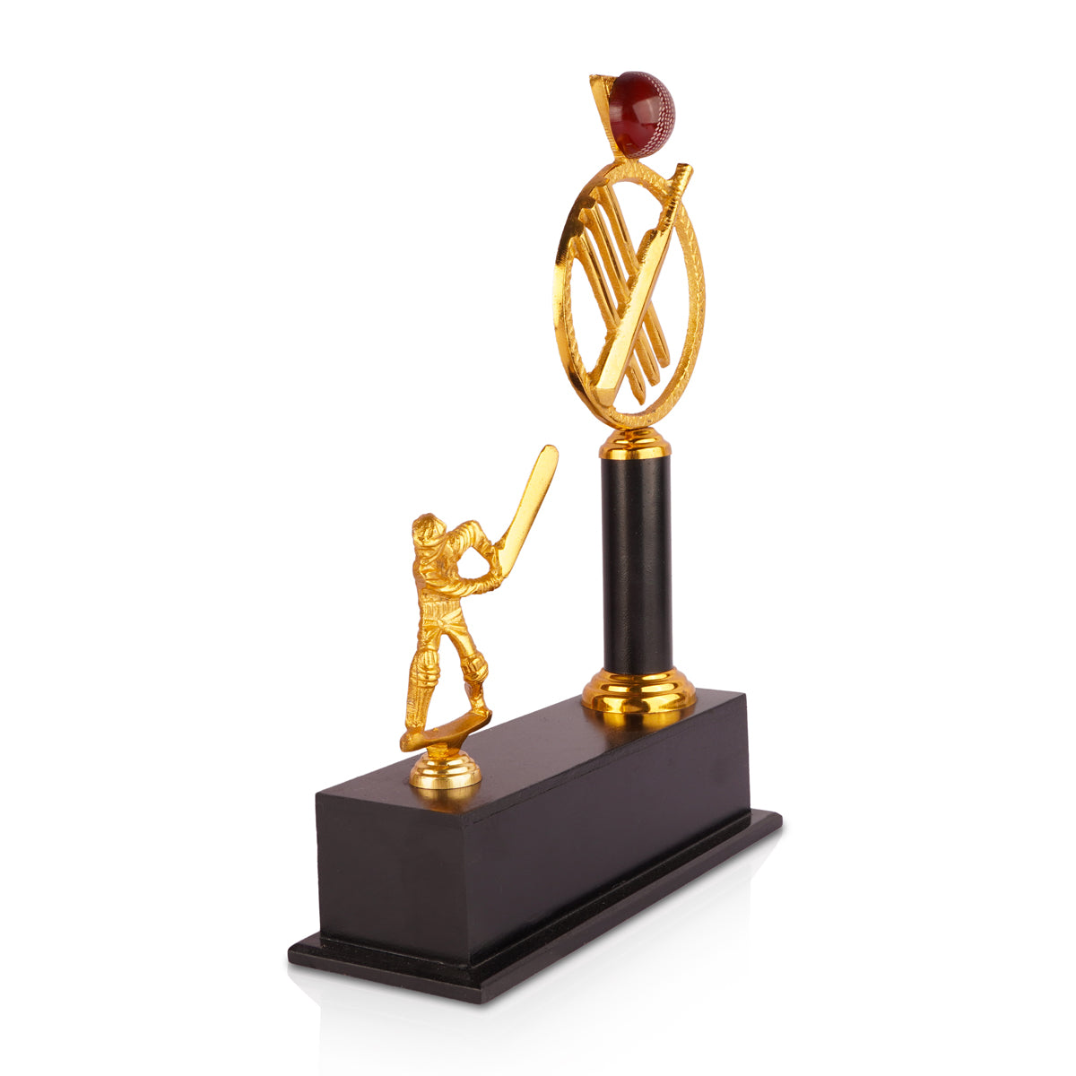 The Writershub Cricket Champion Trophy – Premium Gold & Black Award (35 cm)