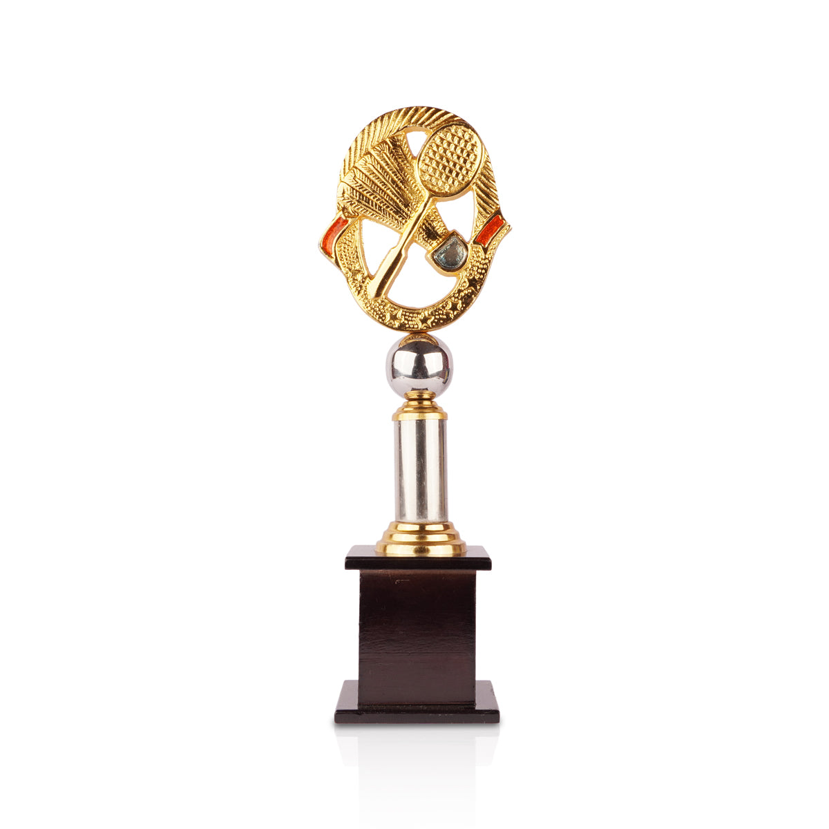 The Writershub Badminton Winner’s Trophy – Premium Gold & Black Award (34 cm)