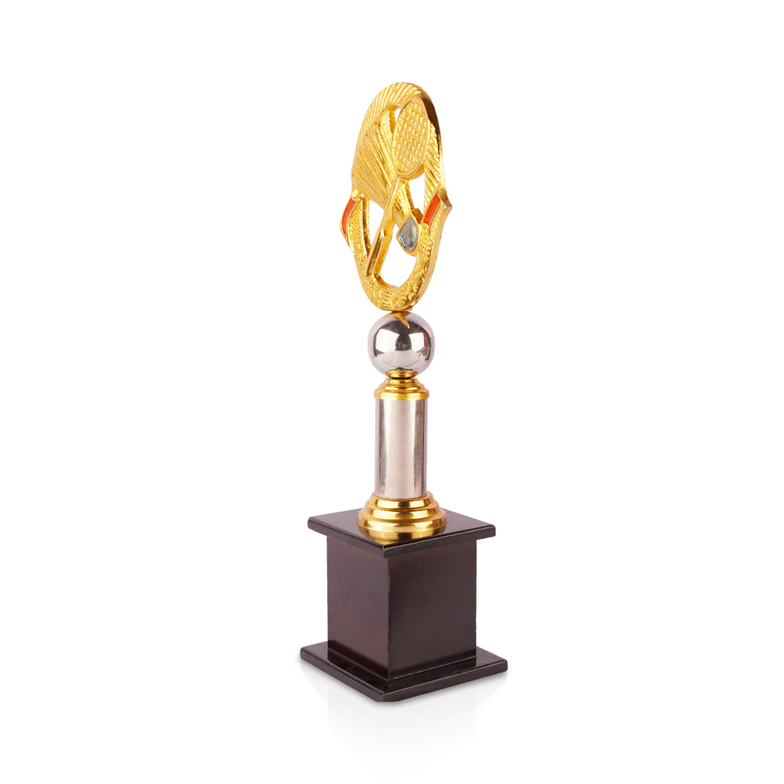 The Writershub Badminton Winner’s Trophy – Premium Gold & Black Award (34 cm)